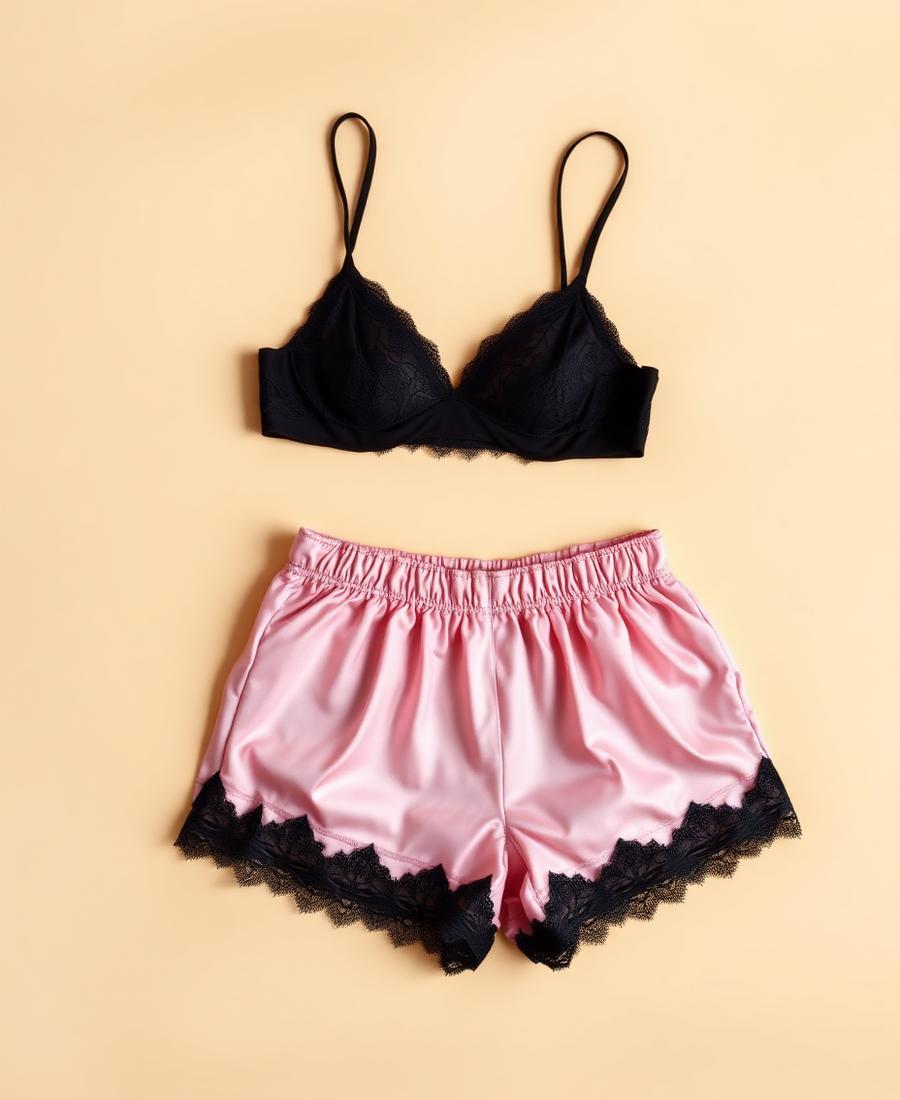Pijama Top en seda rosa viejo